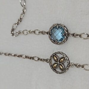 John Hardy 18k/925 Silver Batu Kawung Station Topaz Necklace, 31.36g